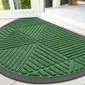 Half Circle Front Door Mat Outside Entrance (Green / 47" X 32")