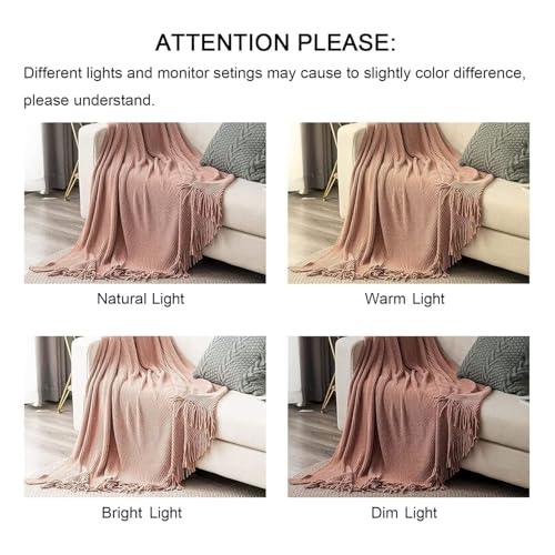Pink Throw Blanket for Couch (E-pink / 50*60'')