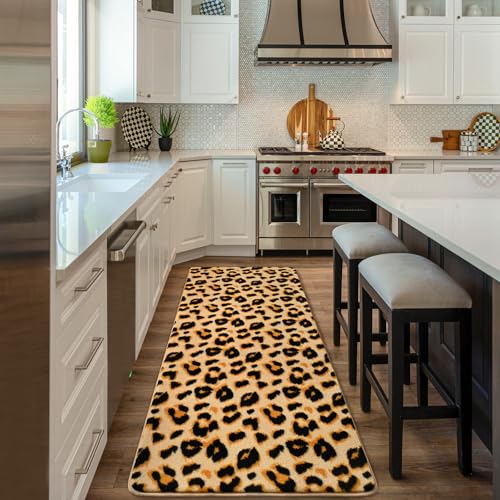 Soft Leopard Runner Rugs (2' x 6' (Runner) / Khaki)