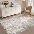 4x6 Area Rug Living Room Rugs Washable Neutral Brown Grey Carpet (Brown Grey / 4' x 6' (Rectangular))