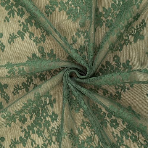 Vintage Lace Curtains 84 Inches Long (Dark Green / 52"W x 84"L (Pack of 2))
