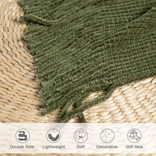 Throw Blanket for Couch (C-dark Green / 60*80'')