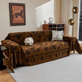 Boho Couch Cover Sofa Covers (71" x 118" / 10# Coffee Pattern)