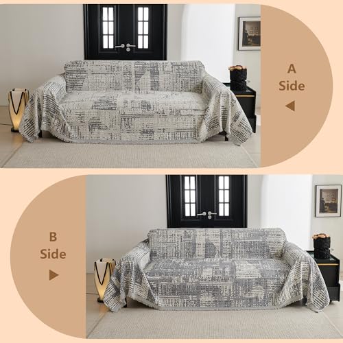 Boho Sofa Covers (71" x 118" / 11# Light Grey Artistic Gradient)