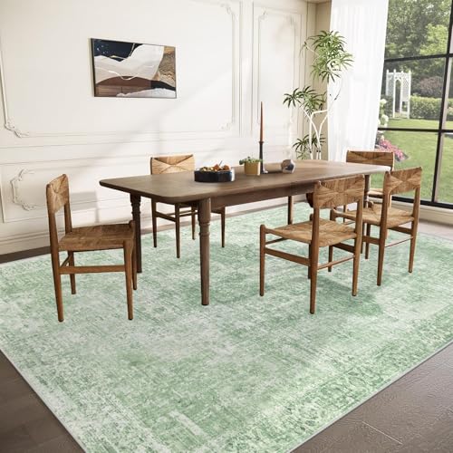 Area Rug 10x14 Washable Rug (Sage Green / 10' x 14' (Rectangular))