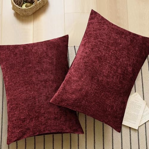 Decorative Standard Throw Pillow Covers 26 X 20 Inches Burgundy (26" x 20" (Pack of 2) / Burgundy)