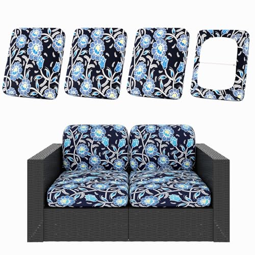4Pcs Patio Cushion Covers (Bluebell / 4PCS)