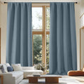 Blackout Extra 10ft Curtains for Patio 120 Inches Long 2 Panels Set (Stone Blue / 50"W x 120"L (Pack of 2))