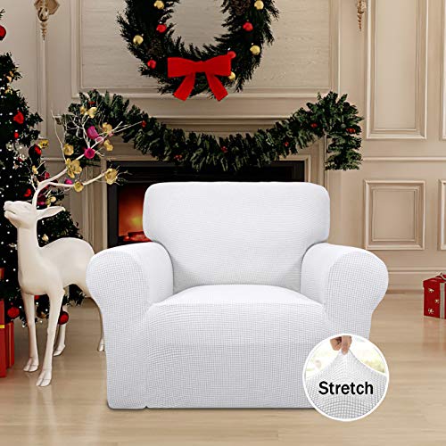 Stretch Chair Slipcover with Arm Washable Snow White (Small Chair / Snow White)