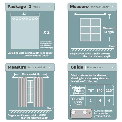 Christmas Blackout Curtains (Emerald Green / 52"W x 84"L (Pack of 2))