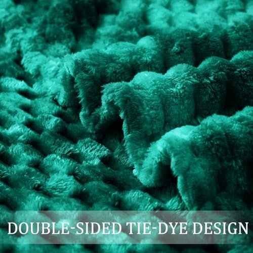 3D Fleece Twin Size Blanket for Bed (Tie-dye Teal / Twin ( 90x66 IN ))