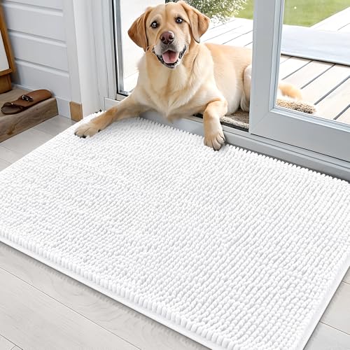 Dog Door Mat for Muddy Paws 36x24 (White / 36" X 24")