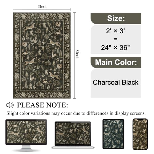 2x3 Entryway Rug (Charcoal Black (Animal) / 2' x 3' (Rectangular))