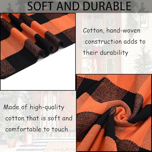 Orange and Black Plaid Rug (Orange & Black Plaid / 3' x 5' (Rectangular))