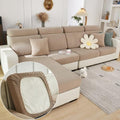 Couch Cushion Covers for Sofa Couch Covers Wear (Texture-light Coffee / Medium Back Cover)