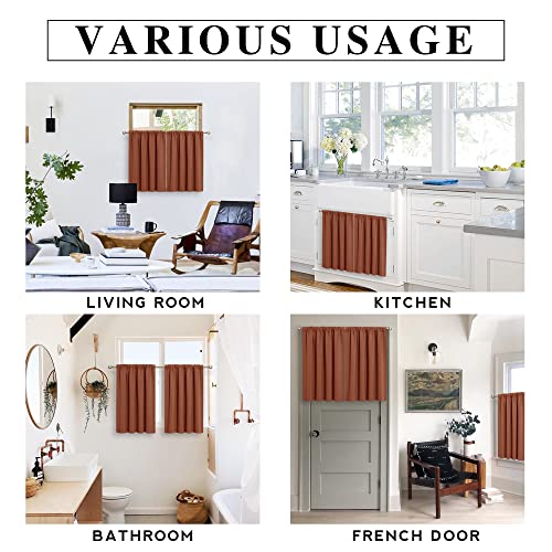 Half Curtain Tiers 36 inch Length (Burnt Orange / 34"W x 36"L (Pack of 2))