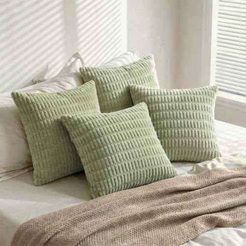 4 Packs Decorative Throw Pillow Covers for Living Room Couch Bed (26" x 26" (Pack of 4) / Sage Green)