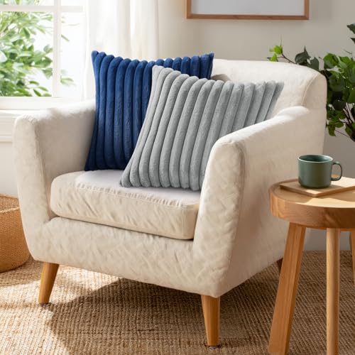 Faux Fur Decorative Throw Pillow Covers 24x24 Set of 2 (Grey / 24" x 24" (Pack of 2))