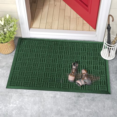 Front Door Mat Outside Entrance (Green / 2' x 3' (Rectangular))