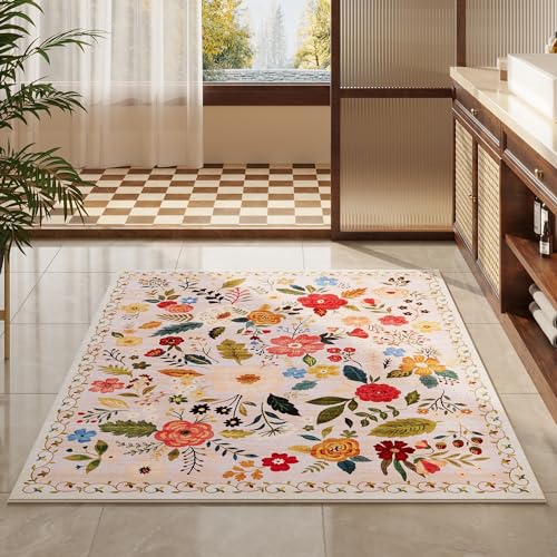 Area Rug 3x5 Washable (Beige / 3' x 5' (Rectangular))