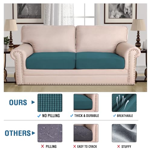 Super Stretch Individual Seat Covers (Deep Teal / 2 Cushion Sofa)