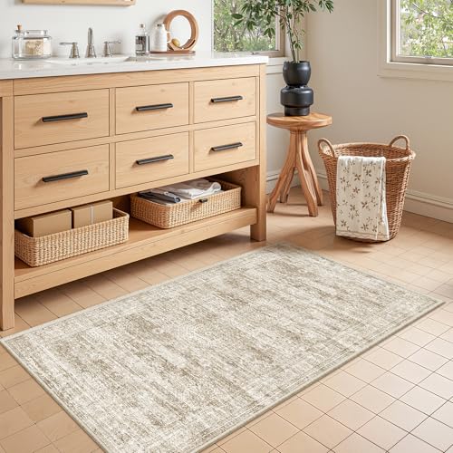 2x4 Rug Runners for Hallways Non Slip (Brown/Ivory / 2' x 4' (Runner))