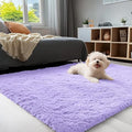 3x5 Machine Washable Small Bedside Rug (3x5 Ft / Light Purple)