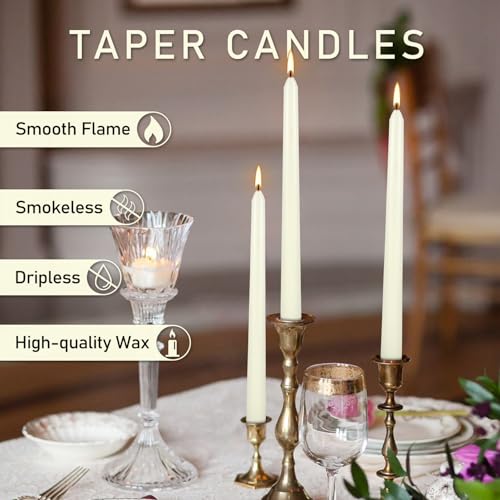 50 Pack Ivory Taper Candles (50 Ivory)
