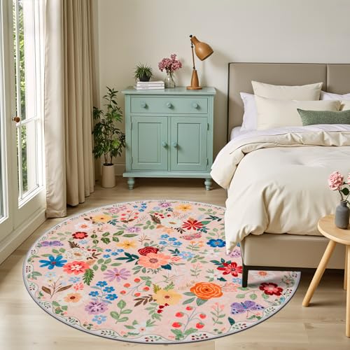 Round Area Rug Living Room (Beige / 6' (Round))
