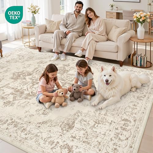 6x9 Area Rugs Living Room (Beige/Ivory / 6' x 9' (Rectangular))