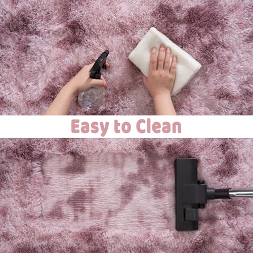 Soft Runner Rugs for Bedroom Hallways (2' x 4' (1 pc) / Tie-dyed Grey Purple)