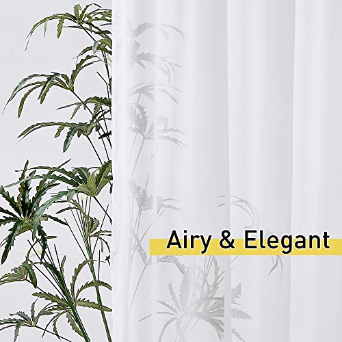 Bright White Sheer Long Curtains 96 Inch Long (Bright White / 54"W x 96"L (Pack of 2))