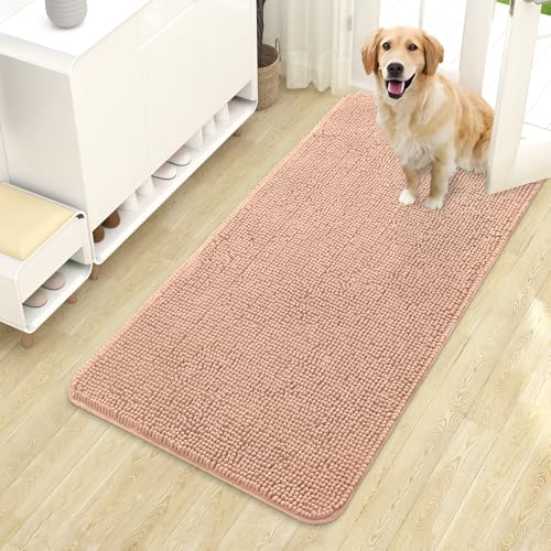 Dog Door Mat for Muddy Paws 44x24 (Peach / 44" X 24")