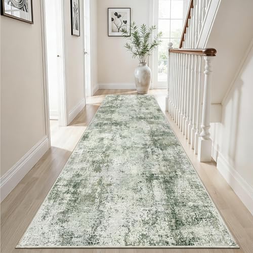 3x10 Washable Runner Rug for Hallway (Green / 3' x 10' (Rectangular))