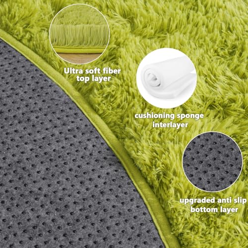 6‘x6’ Grass Green Round Rug for Bedroom (6' (Round) / Grass Green)