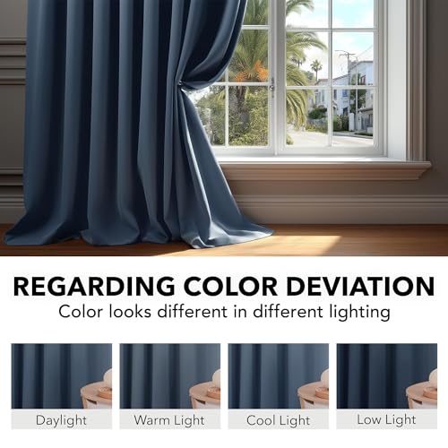 Blackout Curtains for Bedroom (Grayish Blue / 52"W x 63"L (Pack of 2))