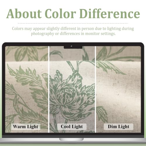 Sage Green Boho Floral 100% Blackout Curtains 96 Inch 2 Panels (Sage Green / 52"W x 96"L (Pack of 2))