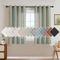 Living Room Linen Curtains Nickel Grommet Curtains Energy Saving Light Filtering Window Treatments Panels for Bedroom (52"W x 108"L (Pack of 2) / Sea Grass)