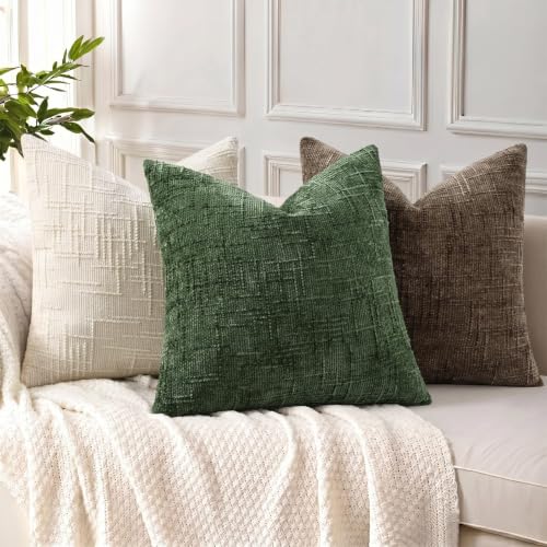 Textured Chenille Throw Pillow Covers 26x26 Set of 2 Taupe (Taupe / 26" x 26" (Pack of 2))