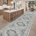 Hallway Runner Rug 3x18 Washable Kitchen Runners 18ft (Blue / 3' x 18' (Runner))