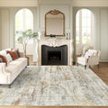 6x9 Area Rug for Living Room Washable Rugs Non (Grey/Rust / 6' x 9' (Rectangular))