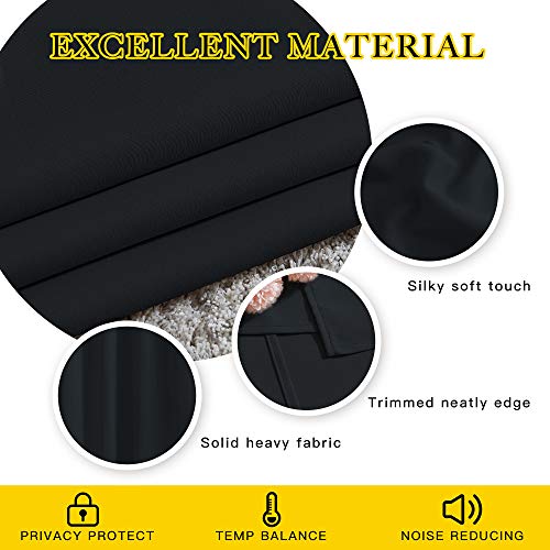 Blackout Curtains for Windows 54 inch Length (Black / 46"W x 54"L (Pack of 2))