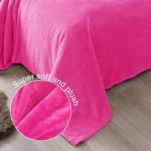 Soft Fleece Blanket Twin Size for Bed (Hot Pink / Twin (60" x 80"))