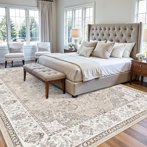 Washable Large 9x12 Area Rug (9' x 12' (Rectangular) / Beige)