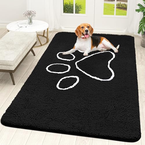 Dog Door Mat for Muddy Paws 59x35 (Black / 59" X 35")