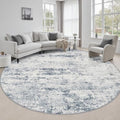 Round Area Rug Living Room (Blue Grey / 8' (Round))