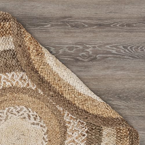 8ft Round Natural Jute Indoor Area Rug (Beige/Brown / 7'6" (Round))