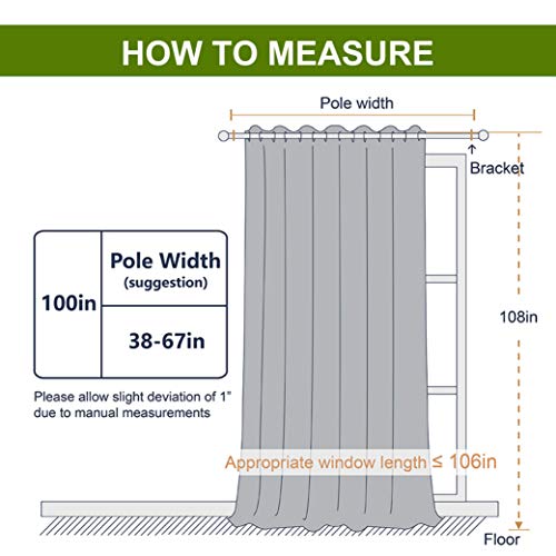 Thermal Patio Door Curtains (Grey / 100"W x 108"L (Pack of 1))