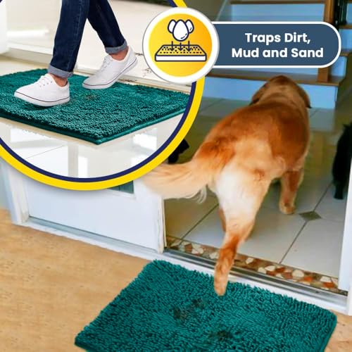 Super Water Absorbent Door Mat Indoor (Teal / 24" x 36")