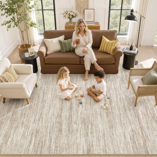 Boho 5x7 Area Rug Living Room Rugs Machine Washable Dark Brown (A-dark Brown / 5' x 7' (Rectangular))